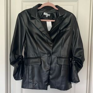 NWT Willa Story Black Parker Vegan Blazer Size Small